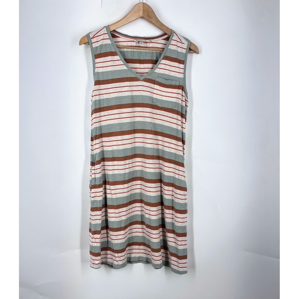 Toad&Co Womens Grom Hemp Organic Cotton V-Neck Sleeveless Shift Dress Size M